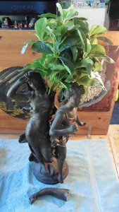 Nuit & Jour "Day & Night" Auguste Moreau 20" Bronze Sculpture Sisters Figurine - Picture 1 of 19