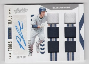 2020 PANINI ABSOLUTE TOOLS OF THE TRADE 6 SWATCH SIGNATURE BRANDON LOWE 159/299 - Picture 1 of 2