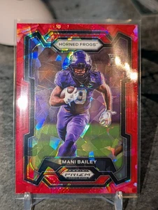 Emany Bailey 2024 Panini Prizm Draft Picks Red Cracked Ice RC TCU Horned Frogs - Bild 1 von 2