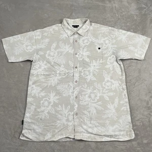 Oneill Hemd Herren Large Beige Weiß Blumen Knopfleiste Kurzarm Modalmischung - Bild 1 von 10