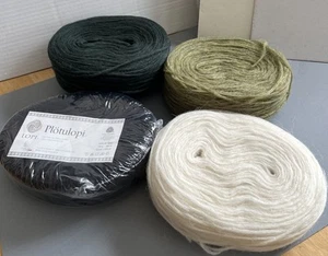 Lot x 4 Plotulopi unspun Lopi Yarn Icelandic Plötulopi Wool Black, Green, Ivory - Picture 1 of 4