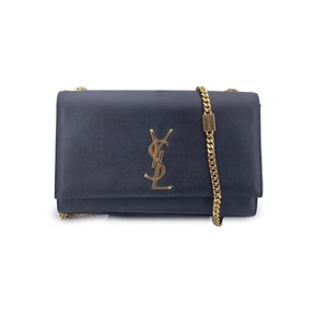 Auténtico bolso de hombro mediano Saint Laurent de cuero negro con logotipo Kate - Imagen 1 de 6
