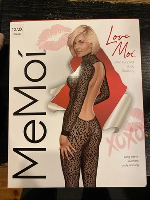 Medias corporales de leopardo salvaje MeMoi Live Moi 1X/2X negras nuevas en caja Foto 1 de 4