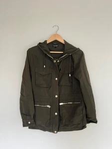 TOPSHOP Lightweight Dark Green Jacket, zip, hood and pockets, UK Women's Size 12 - Picture 1 of 10