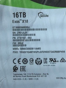 Seagate ST16000NM000J  Exos 18 SATA 6Gb s 7200RPM  NEW  512E/4KN NEW Sealed - Picture 1 of 4