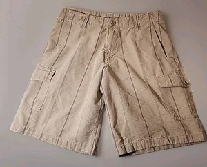 The North Face Mens Shorts Size 34 Axey Grid Print Cargo Hiking Light Brown Tan - Picture 1 of 8