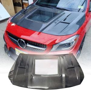 For Benz W117 CLA45 CLA180 CLA250 13-19 REAL CARBON Bonnet Engine Hood Lid Cover - Imagen 1 de 13