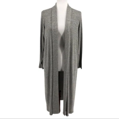 Cardigã feminino Lisa Rinna coleção cinza malha longa abertura frontal suéter tamanho... - Imagem 1 de 4