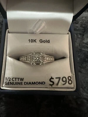 Anillo de compromiso Keepsake Sincerity oro blanco 10k, talla 7 mujer Foto 1 de 3