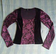 Vtg 90s Y2K Morbid Threads Velvet Top Hot topic Mall goth S Purple Fairy Floral