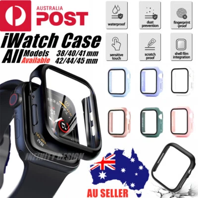 For Apple Watch iWatch Series SE 7 6 5 4 3 2 Case Glass Full Cover 41 45 40 44mm - image 1 of 4