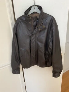 Kasper Men's Leather Bomber Jacket Brown Sz Large Heavy! - Picture 1 of 10