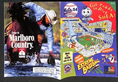 JULY 22-24, 1994 SF GIANTS @ NEW YORK METS, LINEUPS PENCILED IN ONLY - Image 1 of 2