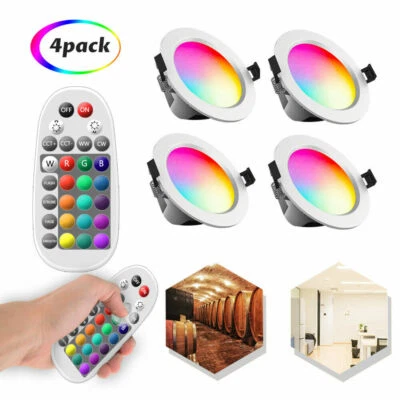 Bluetooth LED Einbaustrahler flach 5W RGB Einbauspot Deckenspot + Fernbedienung - Bild 1 von 4