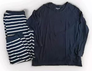 SCHIESSER Damen 2tlg. Schlafanzug Anzug Lang 161098 Pyjama-Set Nachtblau Gr. 48 - Bild 1 von 3