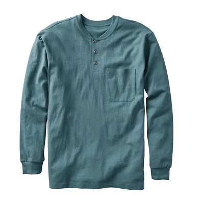 Henley Rasco FR Flame Resistant Long Sleeve T-Shirt Men's  Sz 4XL Green NWT - Image 1 of 4