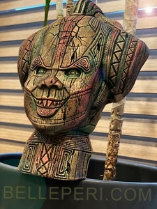 Tiki Bar Wall Garden House Hanging Decoration Pennywise Tiki Art Plaque Mask 9" - Picture 1 of 7