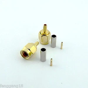 100pcs RP-SMA Male Crimp for RG174 RG179 RG316 RG188 Coaxial Cable RF Connector - Zdjęcie 1 z 8
