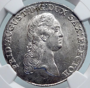 1782 GERMAN STATES - SAXONY Frederick Augustus Silver 2/3 Thaler Coin NGC i89603 - Picture 1 of 5