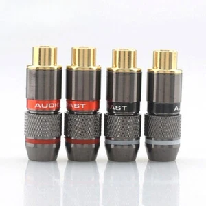 4pcs Gold Plated RCA Female Plug Connector Jack Adapter for HIFI Audio Cable - Picture 1 of 7