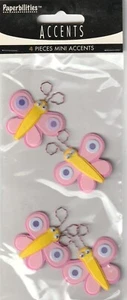 RARE! Vintage Paperbilities Pink BUTTERFLIES 3-D stickers 96846 FAST FREE SHIP - Picture 1 of 1