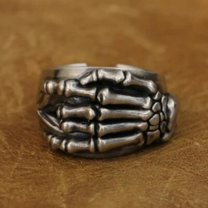 Cupronickel Excited Skull Hand Ring Biker Punk Jewellery CP260C UK N½~Z4 - Picture 1 of 27