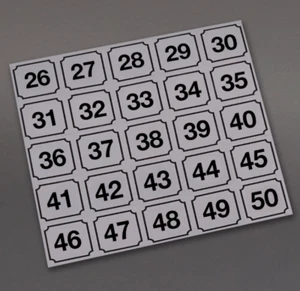 "Hoja de calcomanías número de identificación de lavadora 26-50" -ID26-50 - Imagen 1 de 1