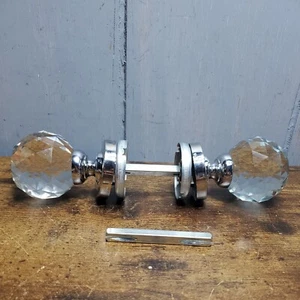 Chrome Solid K9 Crystal Diamoned Double Big Door Handle Invisible Door Knob - Picture 1 of 8