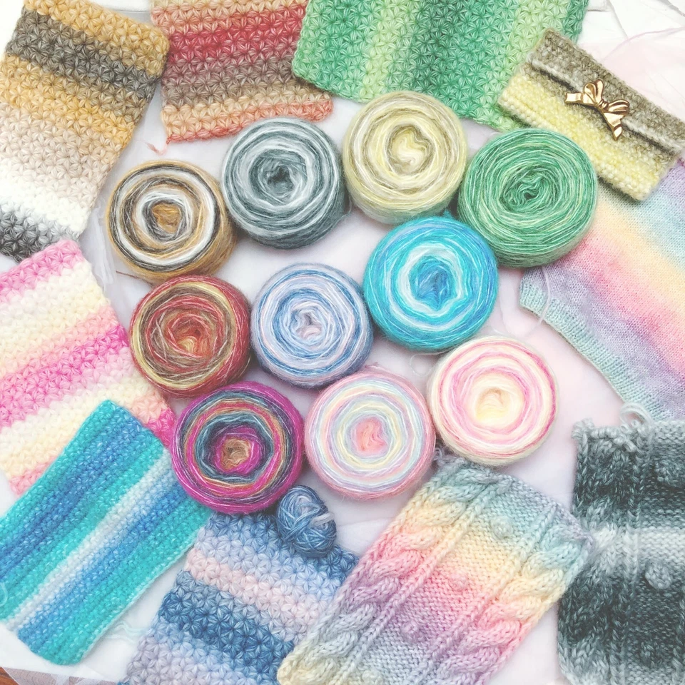 50g Rainbow Gradient Color Art Yarn Knitting Weaving Crochet Boucle DIY Supply - Image 1 of 2