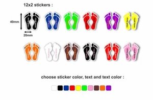 12 pairs x Personalised? size is 40x20mm? This stickers are print on adhesive v - Picture 1 of 2