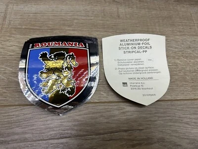 Roumania Romania Vintage Weatherproof Aluminum Foil Sticker Decals Lot Of 25 - Image 1 of 4