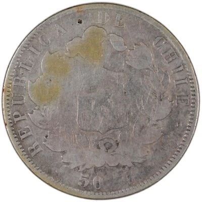 Chile - 50 Centavos - 1855 - Silver .900 - Image 1 of 2