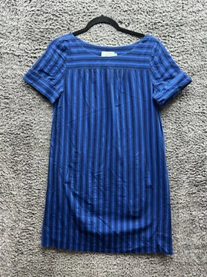 Vestido recto HD in Paris azul a rayas manga corta con bolsillos para mujer talla 2 Foto 1 de 4