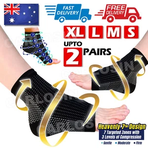 Foot Sleeve Plantar Fasciitis Compression Socks Achy Swelling Heel Pain Ankle - Picture 1 of 14