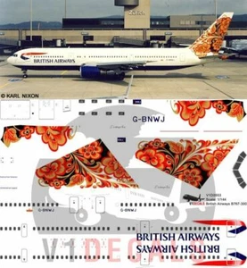 Calcomanías V1 Boeing 767-300 British Airways Golden Khokhloma para kit 1/144 Zvezda - Imagen 1 de 8