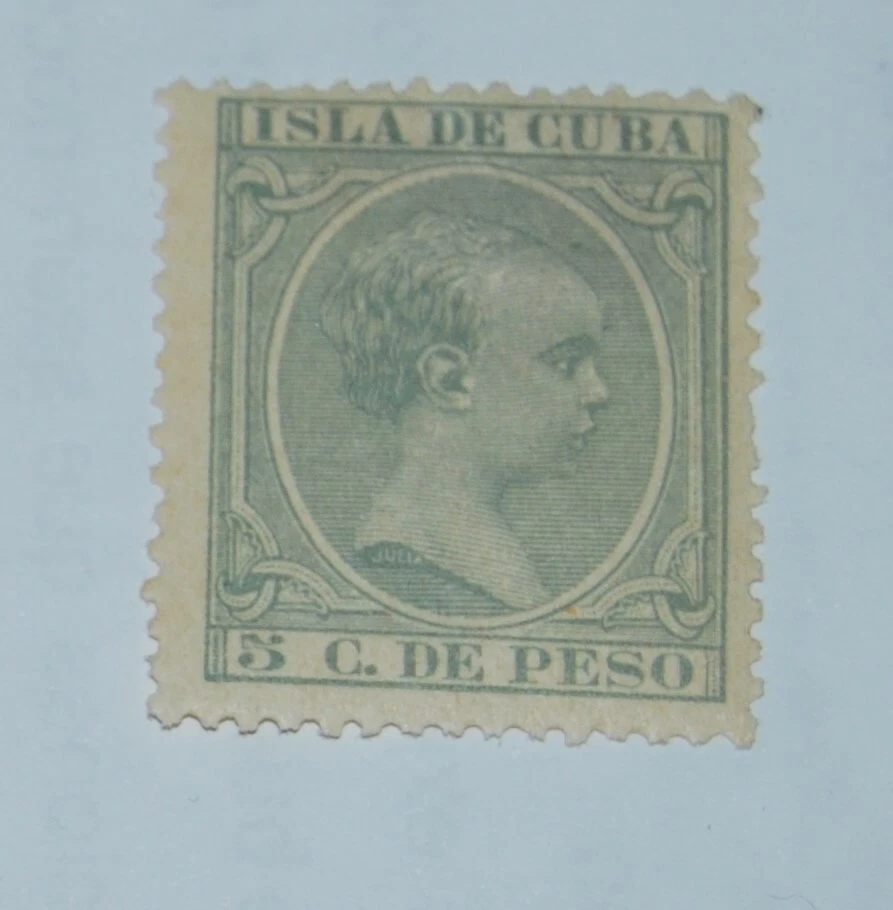 Spanish Antilles colonies,  stamp MH , King Alfonso XIII 1890s, 5 c, AX4-32 - Image 1 of 1