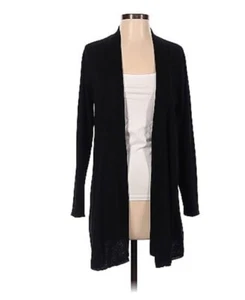 J. Jill Cardigan Sweater Womens Size Small Black Long Sleeve Wool Blend Duster - Picture 1 of 3
