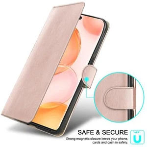 Custodia Rose For Honor X8 X7 portafoglio in pelle flip folio cavalletto slot per carte - Foto 1 di 7