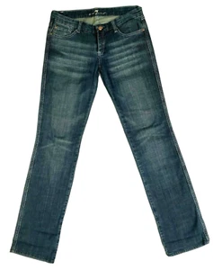 7 For All Mankind Kate Jeans Women's 28* (Fits 31x34) Straight Slim Low Rise - Picture 1 of 7
