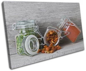 Spices Jars Food Kitchen SINGLE CANVAS WALL ART Picture Print VA - Picture 1 of 1