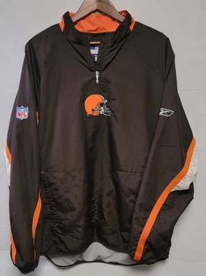 Chaqueta cortavientos vintage Reebok NFL Cleveland Browns Pull Over Entrenadores Y2K XL Foto 1 de 4