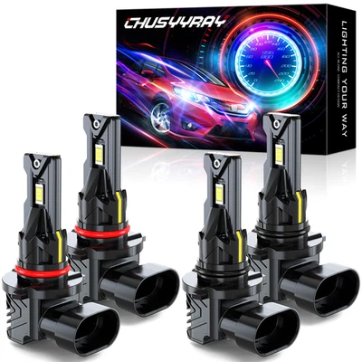 9005 9006 LED Headlight Bulbs Kit For Toyota Corolla Sedan 4-Door 1.8L 1993-2013 - Image 1 of 4