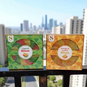 Premium Jelly Fruit Slices Tropical Mango Pineapple Orange Lemon Sweet Box Treat - Picture 1 of 7