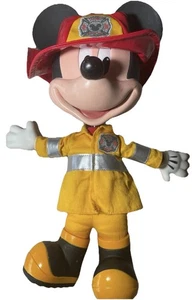 Disney Store 12" Mickey Mouse Bombero Hablando Bomberos Rescate Muñeco de Peluche Bombero - Imagen 1 de 6