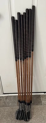 Complete set of Antique Vintage Hickory Shafted Wilson Walker Cup Irons 8 Clubs - Image 1 of 4