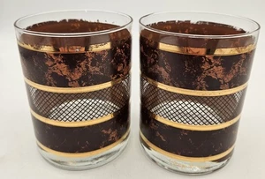 Juego de 2 vasos de whisky modernos vintage Georges Briard Mid Century de 10 oz - Imagen 1 de 13