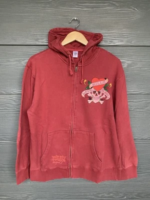 Sudadera con Capucha Cremallera Completa Y2K Ed Hardy Años 2000 De Colección Talla XL “Love Kills Slowly” Para Hombres Foto 1 de 4