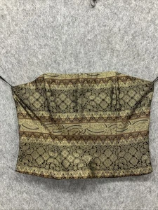 Jessica McClintock Brocade Bustier Corset Womens 12 Gold Black Renaissance Fairy - Picture 1 of 8