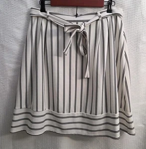 Falda Acampanada Potters Pot Rayas Blanco y Negro Talla XL Cinturón Midi Corbata Carrera Diversión EC - Imagen 1 de 11