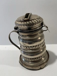 Antique Silver Beer Tankard Coin Bank Stein 3.5” - Picture 1 of 14